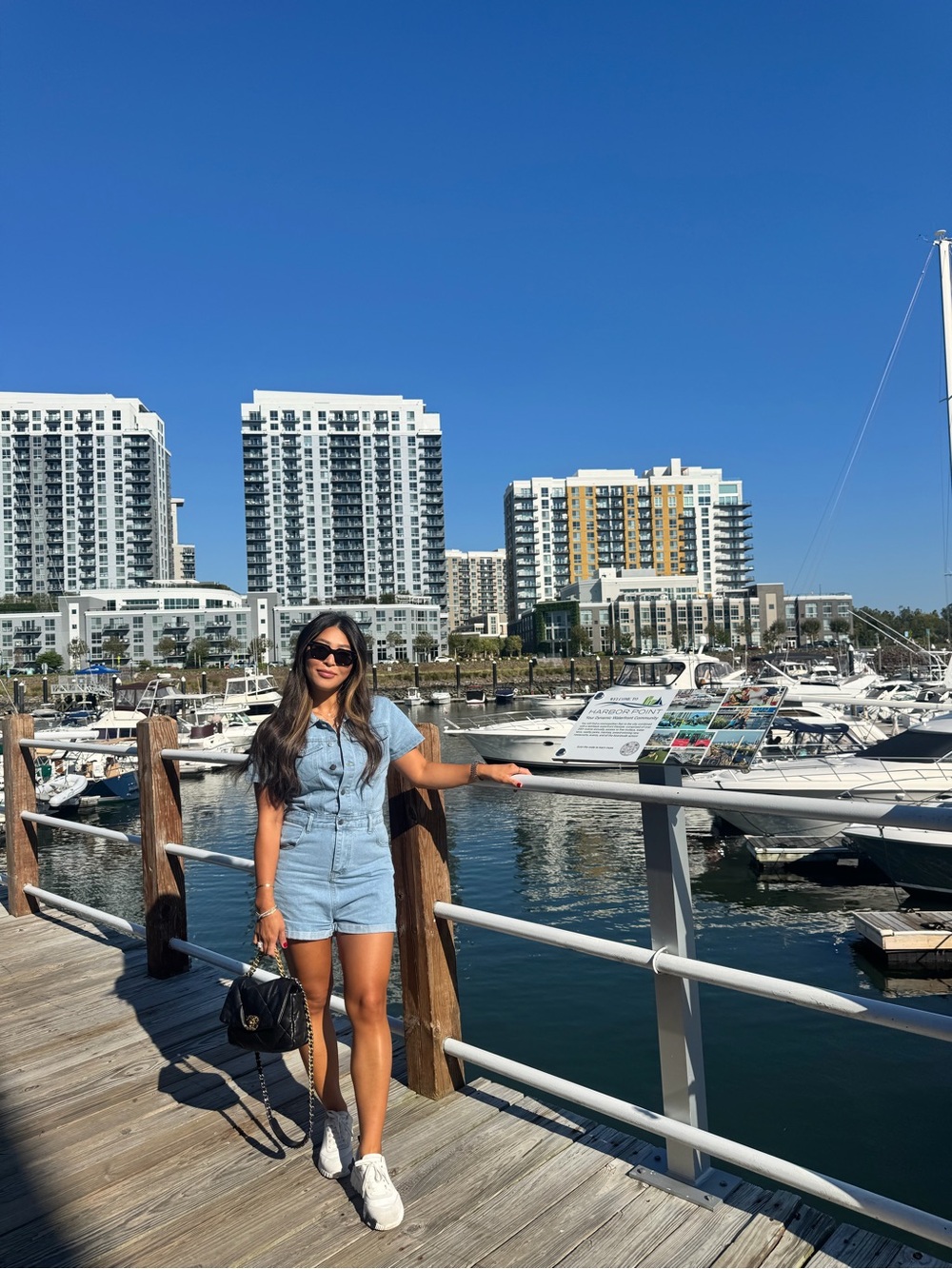 Light Blue Denim Short Romper - Women's Jumpsuit